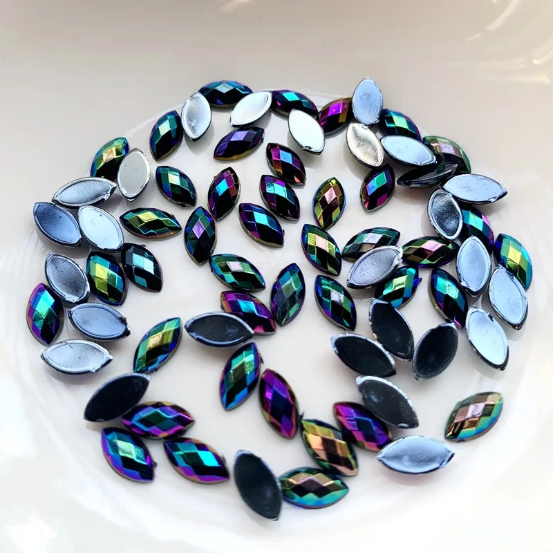 

DIY 4*8mm 500pcs horse eye Acryl rhinestone AB crystal used as accessories for garment bag handicraft decoration Nail Art Design