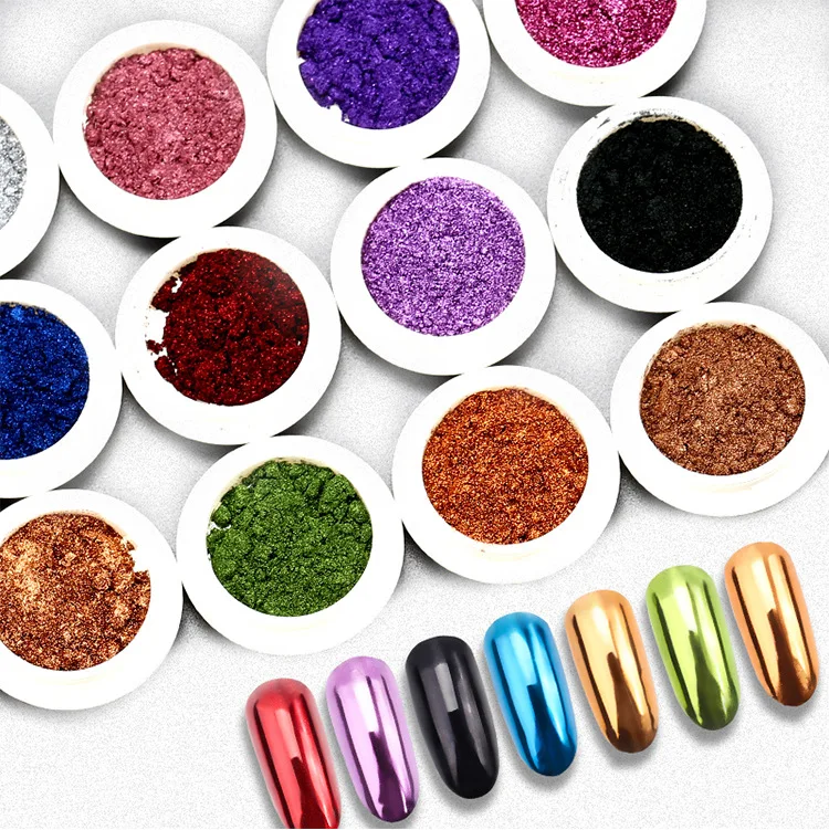 1Pc 19 Farben Nagel Glitter Spiegel Pulver Chrom Staub Nail art Pigment 0,5g Spiegel Pigment Pulver Nagel Glitter dip Pulver, JK47441 – Detail 3