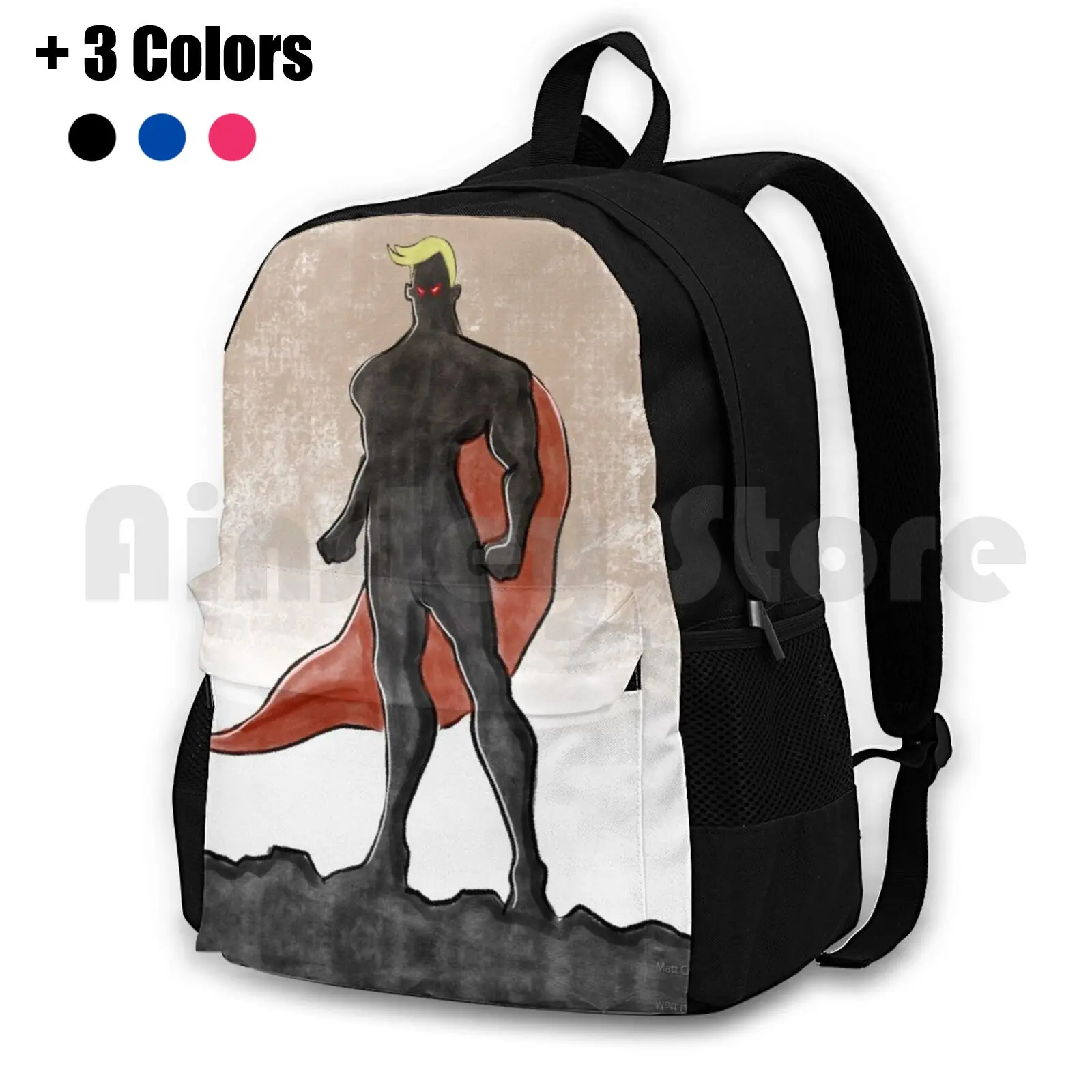 Superhero Outdoor Hiking Backpack Riding Climbing Sports Bag Hill Hero Super Cape Comic Cool Illustrated Justice