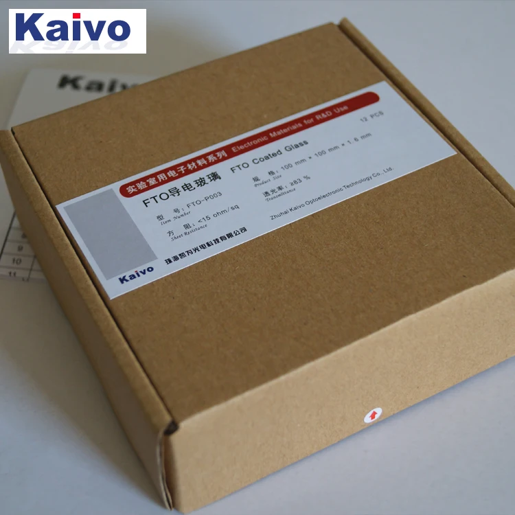 12Pcs ห้องปฏิบัติการ FTO Conductive แก้ว100X100X1.6มม., <15 Ohm/Sq