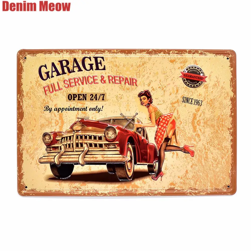 Garage Vintage Embossed Metal s Bar Pub Home Repair Shop GAS Decorative Plates Tire Wall Stickers Retro Art Poster AT014