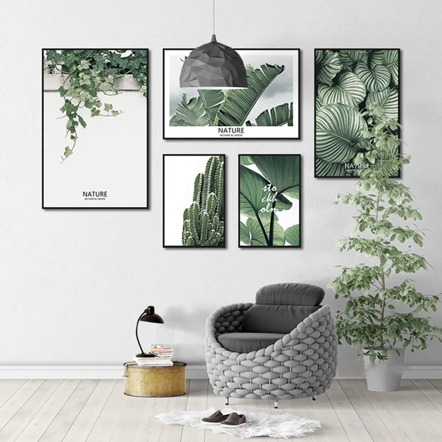 

Fresh Green Plant Nordic Poster Multi Combination Canvas Paintings For Living Room Home Decoration Wall Art Pictures No Frame