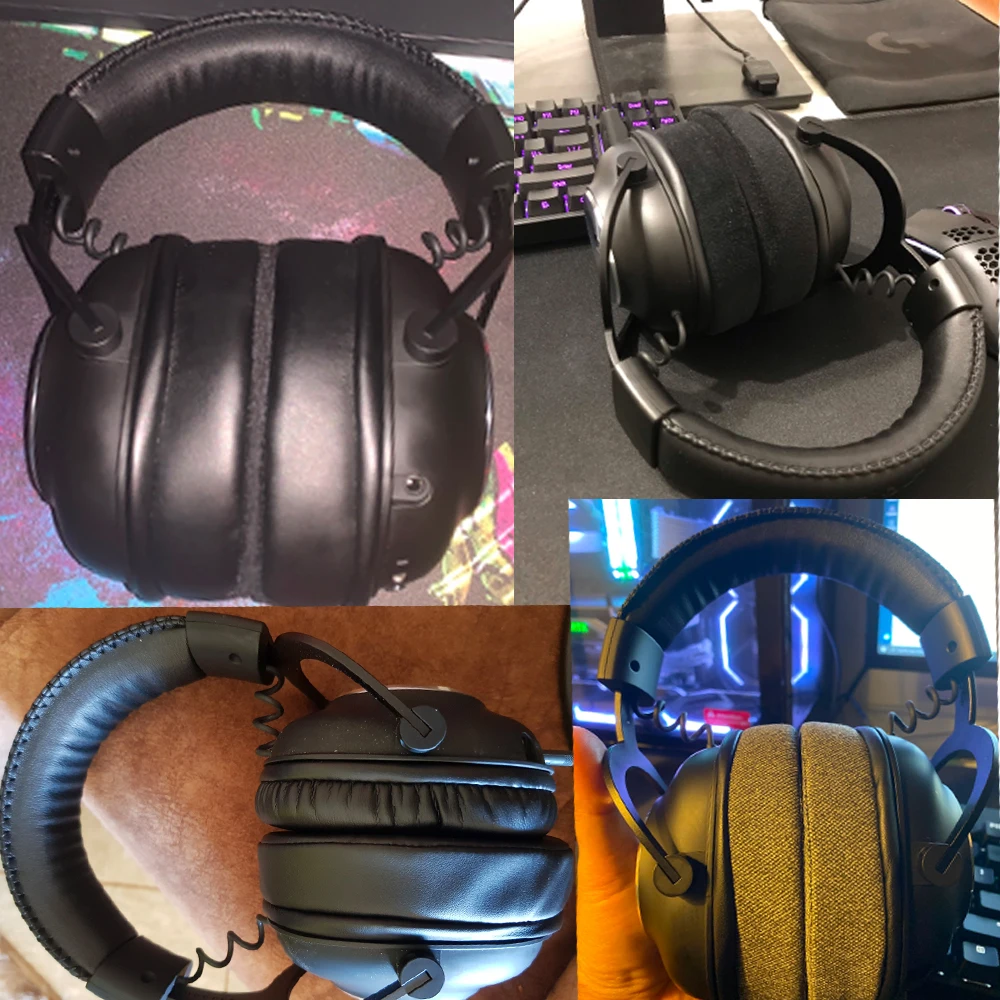 交換用イヤーパッドロジクールgプロ × セット革クッションベルベット耳あてイヤホンスリーブカバー