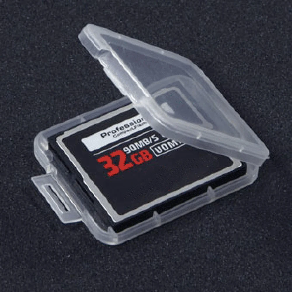 1000pcs/lot Plastic Transparent Clear CF Memory Card Case Holder Storage Carry Box for CF Card