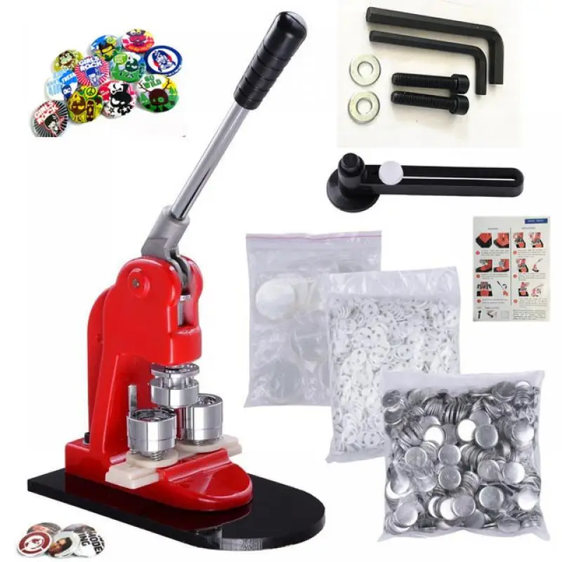 32MM badge punching machine making machine badge machine set with 1000 round button parts + round paper cutter