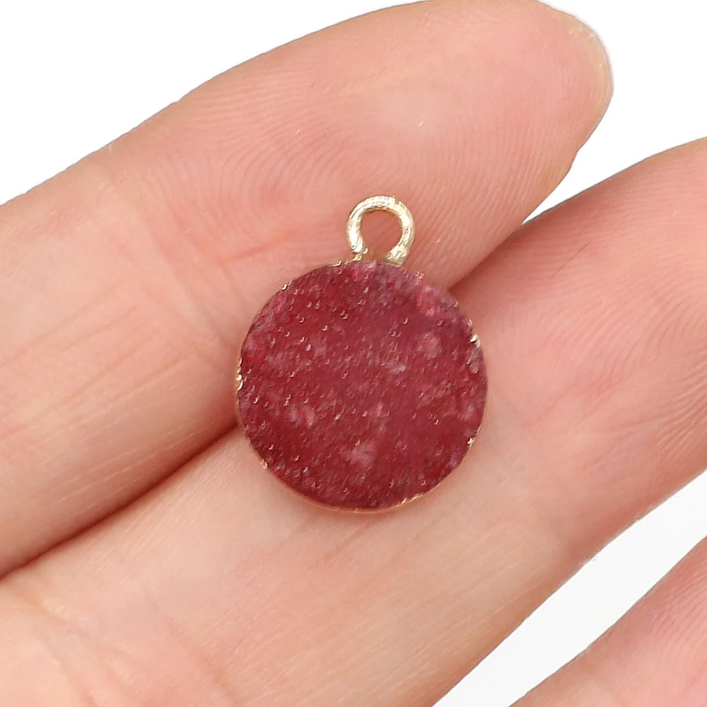 2pcs Natural Druzy Agates Pendants Charms Round Crystal Geode Small Pendants For Jewelry Making Necklace DIY Size 12x15mm