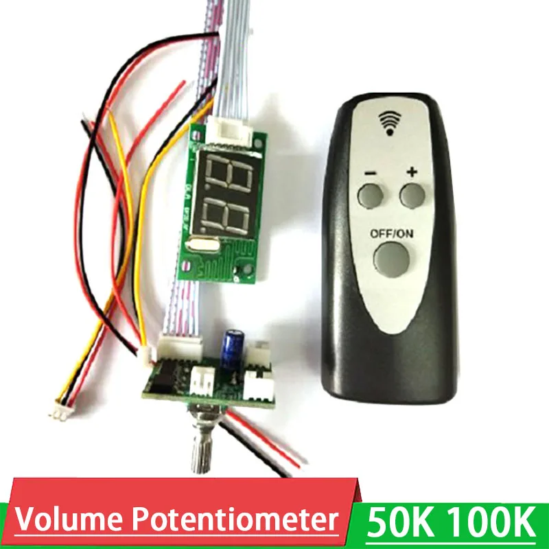 100K / 50K Double Digital Potentiometer Remote control volume Tone led display + RF Infrared remote for power Amplifier audio