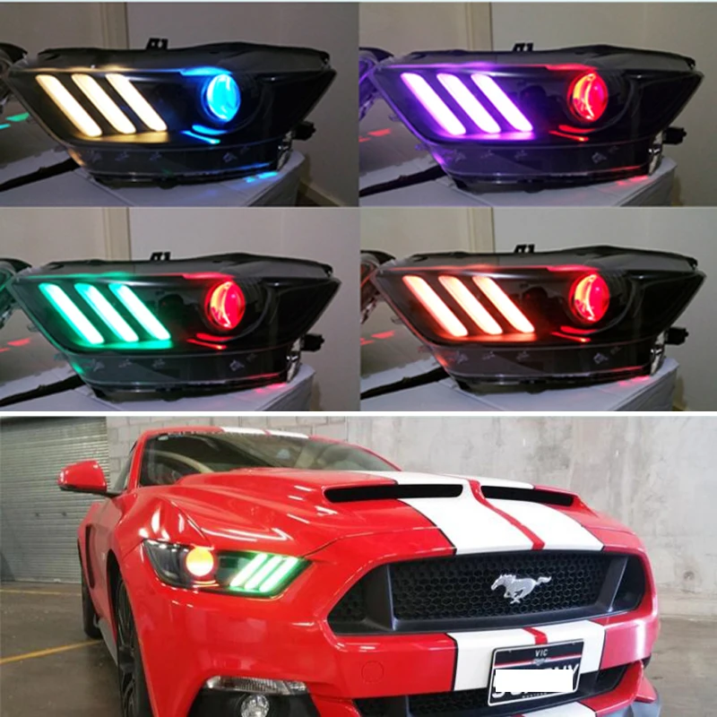 1SET RGBW LED DRL Board Car Lights Daytime Running Lamp Day Light For Ford Mustang 2013 2014 2015 2016 2017 Car Styling