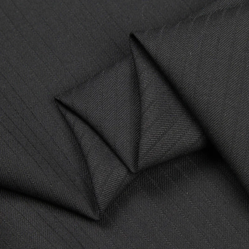 Black striped design wool worsted fabric 250g/meter 100% pure wool fabric,WF184