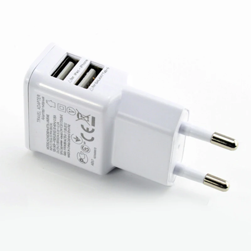 Mobile Phone Charger Dual USB EU Charger Plug Travel Wall Charger Adapter For IPhone Samsung Xiaomi Universal Cell Phone Charger