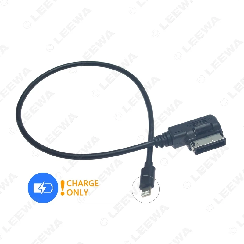 LEEWA AMI/MDI Interface To Lightning Jack Power Charger Only Adapter Cable For Audi/Volkswagen Car(Model Year:2009~2014)