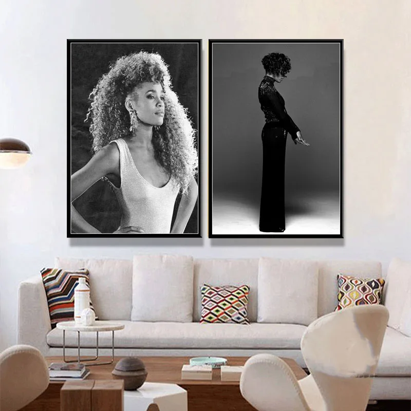 Whitney Houston Super Music Star Pop Singer Art Painting Silk Canvas Poster Wall Home Decor картины на стену