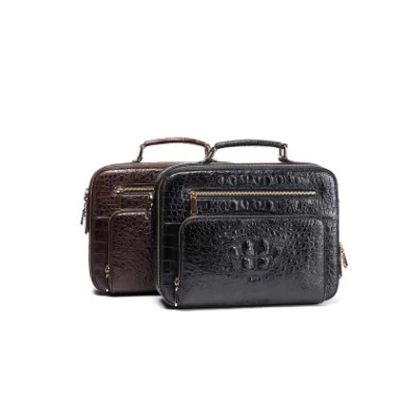 ourui New product  selling  true  crocodile  men  A briefcase  business  men  handbag arrival new