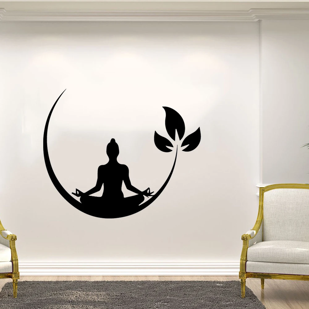 Yoga Meditation Vinyl Wall Stickers Buddhist Zen Wall Decal for bedroom Removable Wall Sticker Decor Yoga Wallpaper