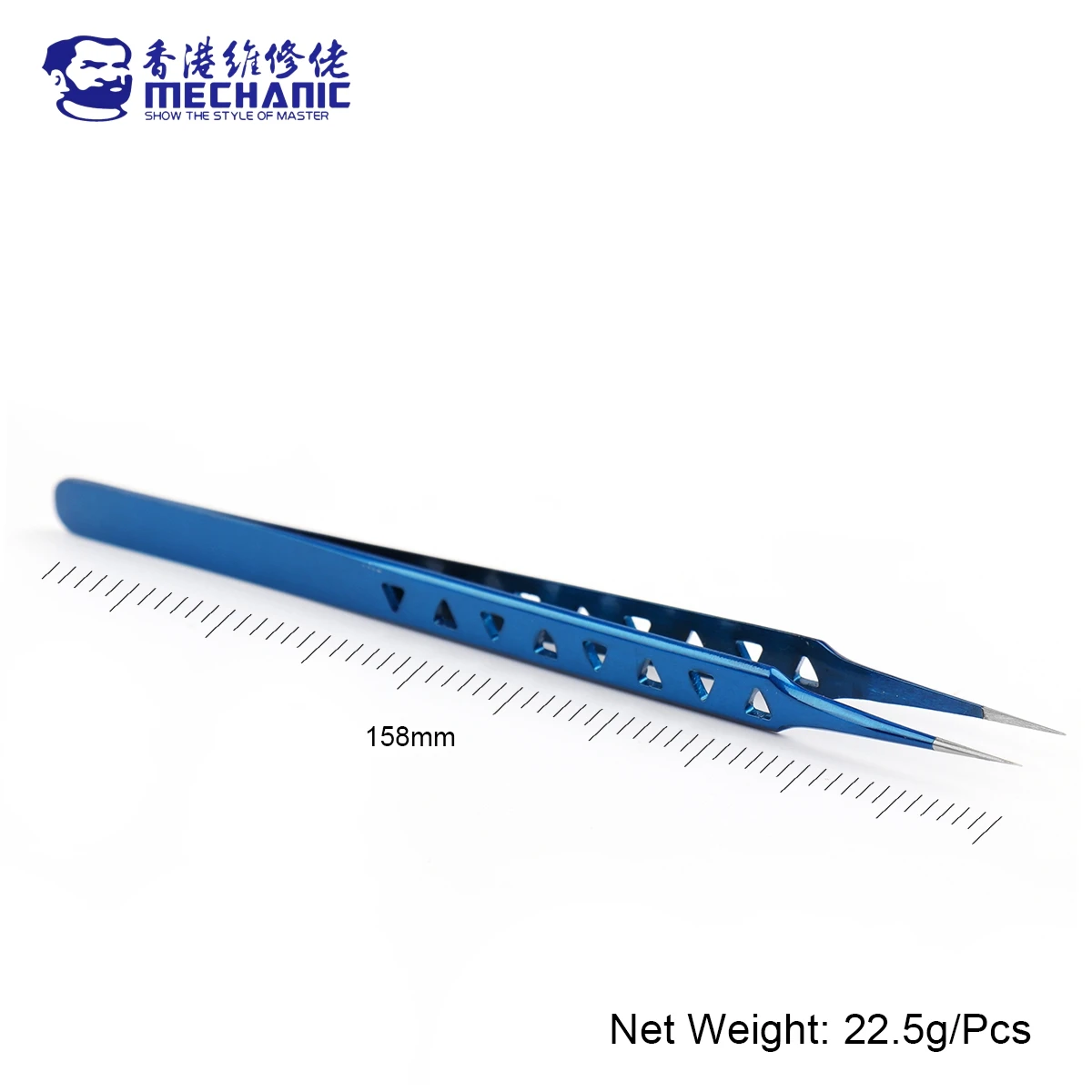 MECHANIC Aac-14 Non-magnetic High Hardness 8 Hollows Heat-dissipating Stainless Steel Precise Tweezers Phone PCB IC Chip Repair