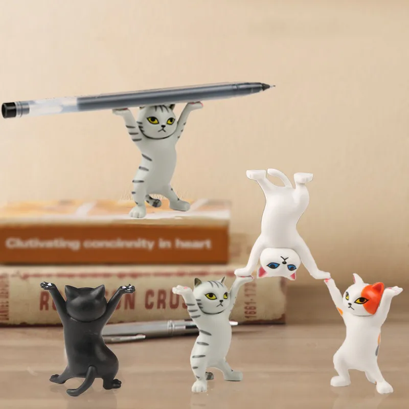 Animal Figure Dancing Cat Earphone Stand For AirPods Headset Bluetoot INS Penholder Desktop Display Stand Cute home Decoration