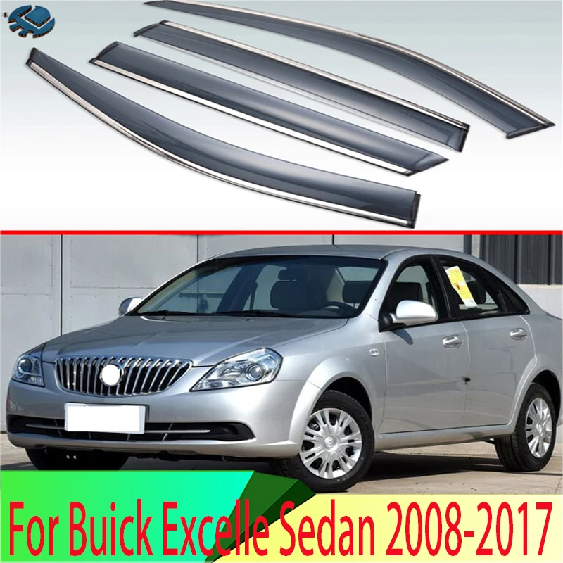 

Для Buick Excelle Седан 2008-2017 Пластик внешний козырек Vent Оттенки окна Защита от солнца Дождь гвардии отражающая 4 шт.