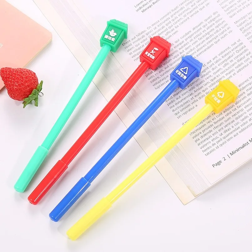 20 PCs Creative Stationery Trash Can Gel Pen Korean-Style Black Student Test Water-Based Paint Pen Environmental Prize