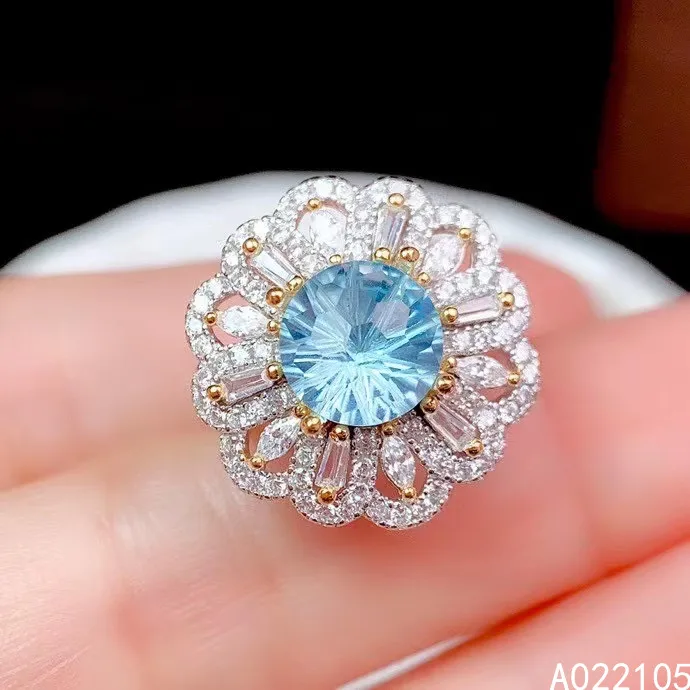 

KJJEAXCMY Кольцо из стерлингового серебра 925 пробы для женщин, ювелирные изделия, инкрустация, натуральный небесно-голубой топаз, элегантное, кольцо с благородным драгоценным камнем, Рождество,