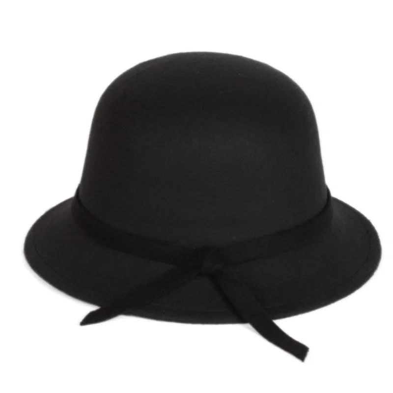 Wholesale Party Formal Headwear Lady Winter Fashion Asymmetric Bowknot Bucket Hats For Women