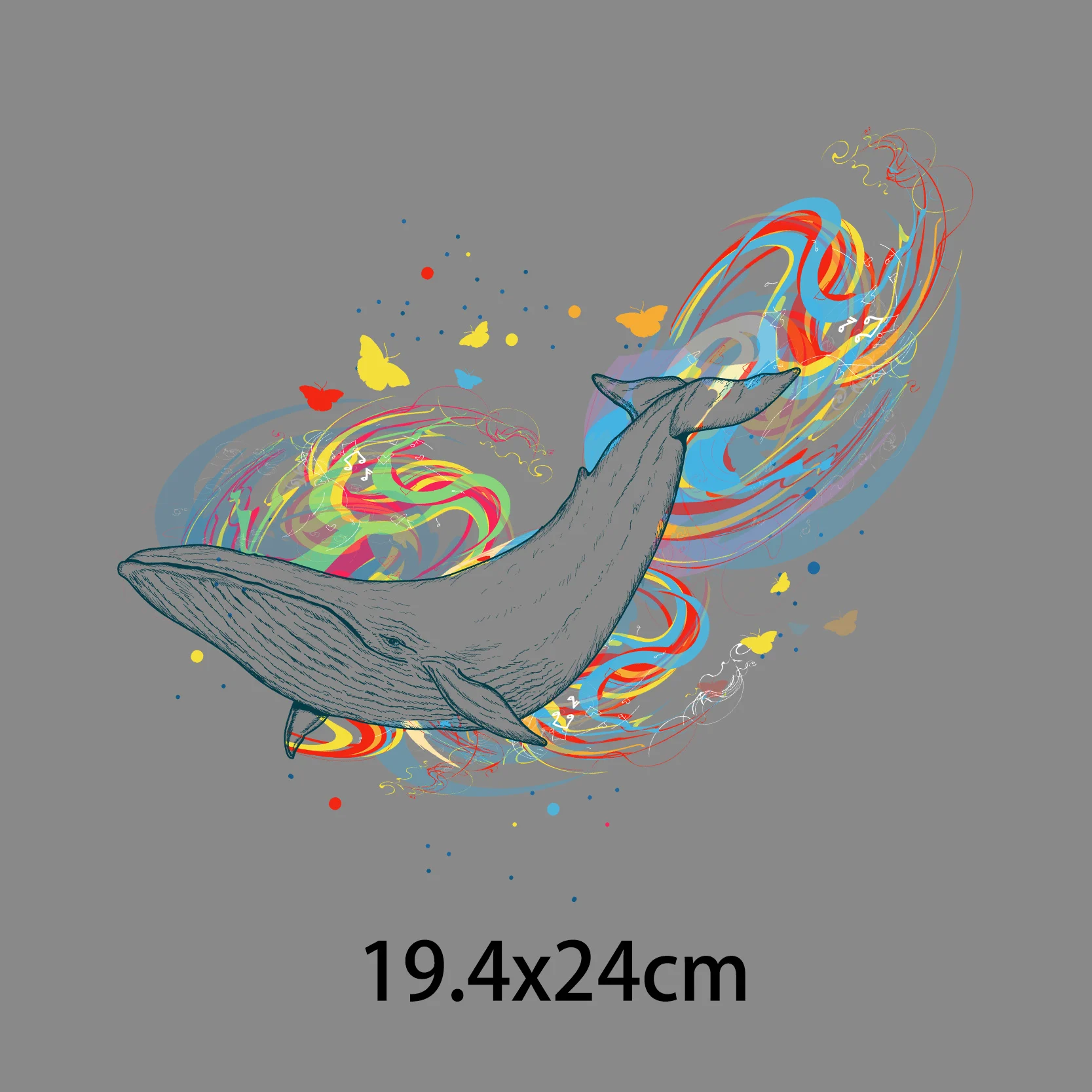 Animals Heat Transfer Vinyl Whale Patch Iron On Transfer For Clothing Animal Flower Stripes Thermal Stickers On Clothes