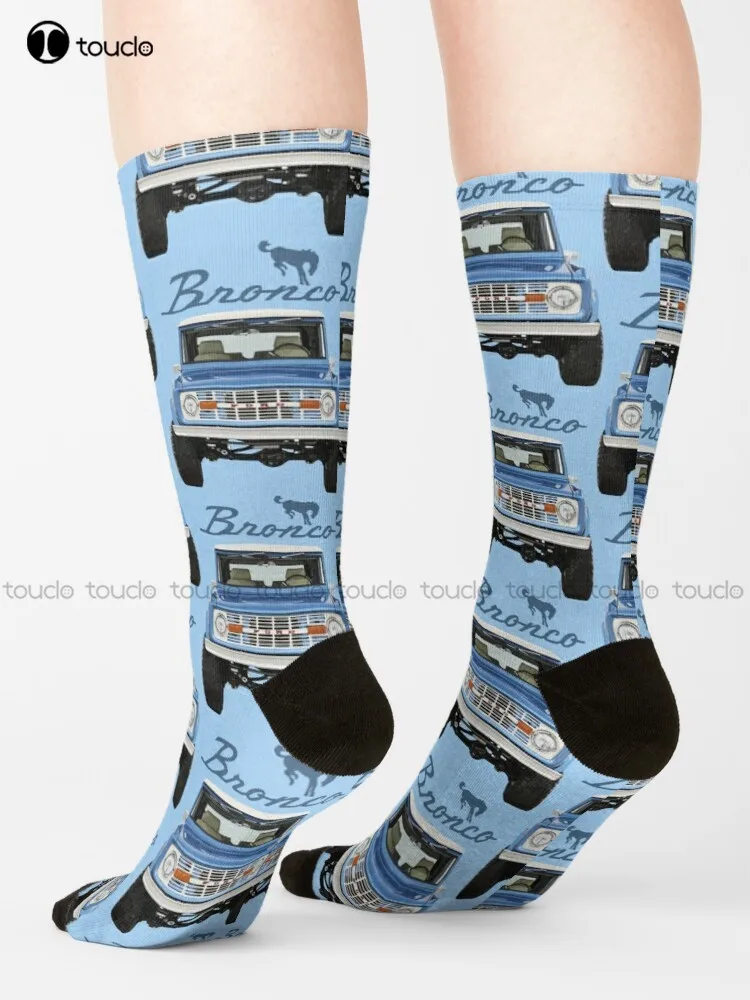 New 1975 Blue For Bronco Offroad Car, Truck Socks Womens Boot Socks Personalized Custom Unisex Adult Socks Teen Socks