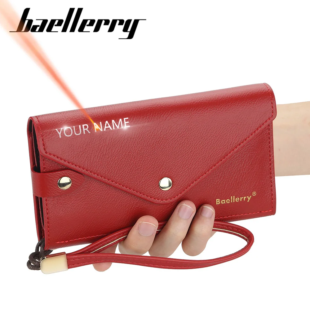 2021 New Women Wallets Name Engraving Fashion Female Purse PU Leather Top Quality Phone Holder Classic Wallet For Women