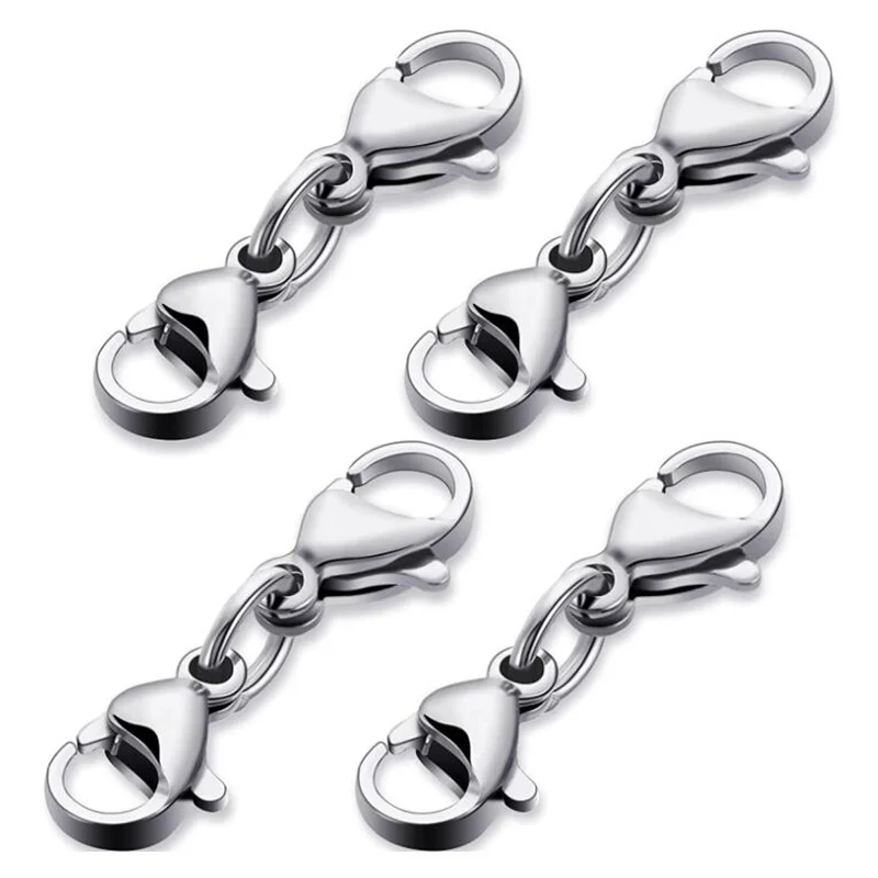 5pcs Stainless Steel Double Lobster Clasp Extender Claw Connector For Bracelet Necklace Chains Jewelry Making Findings Supplies