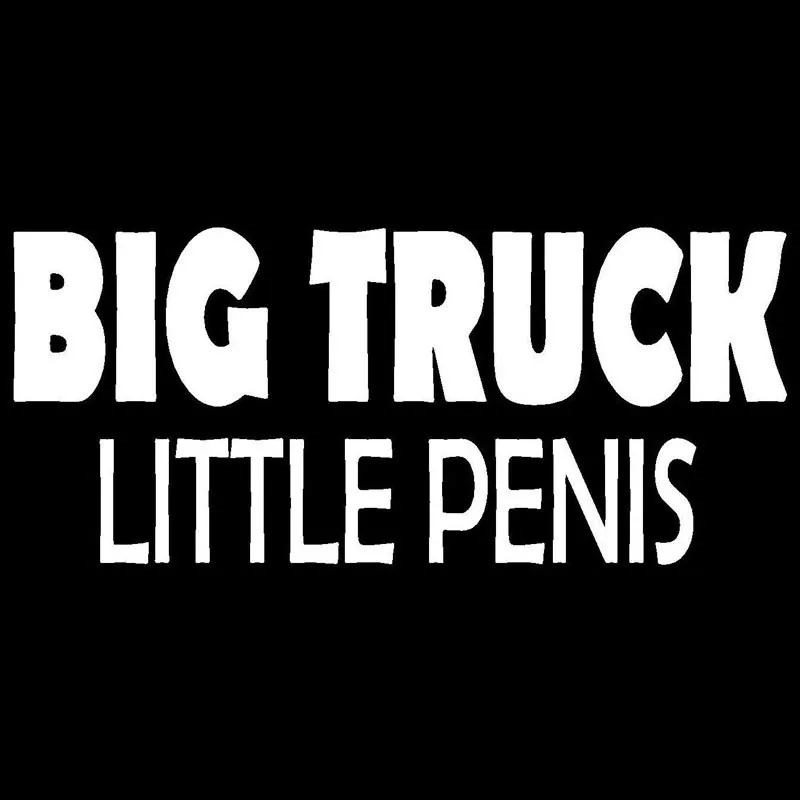 Langru Big Truck Little Penis Funny Dirty Text Stickers Vinyl Car Decals Car Accessories Jdm