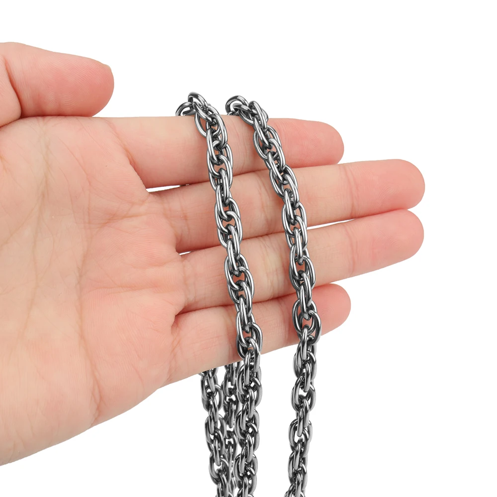 65CM Twist Shape Titanium Chain Punk Outdoor Light Weight EDC Accessories DIY Titanium Alloy Chain Necklace