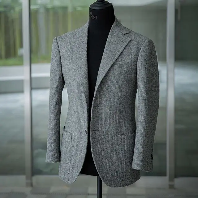 Ternos masculinos de noivado, blazer cinza claro, para casamento e formatura, com calça