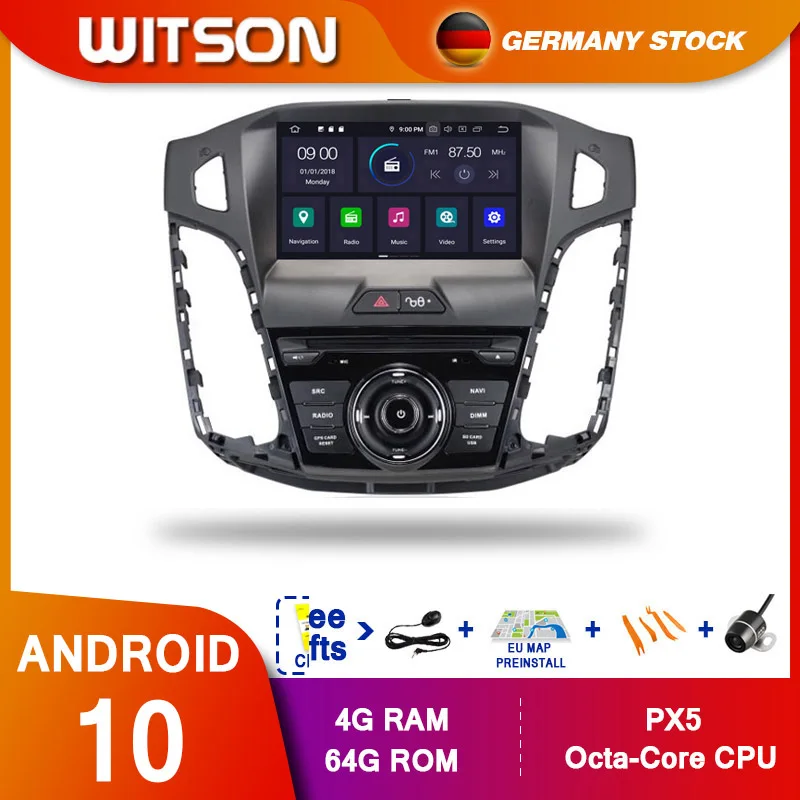 

DE STOCK WITSON! Android10 Octa core PX5 CAR DVD player for FOCUS 2012 4GB RAM 64 GB ROM IPS GPS RADIO Multimedia Player