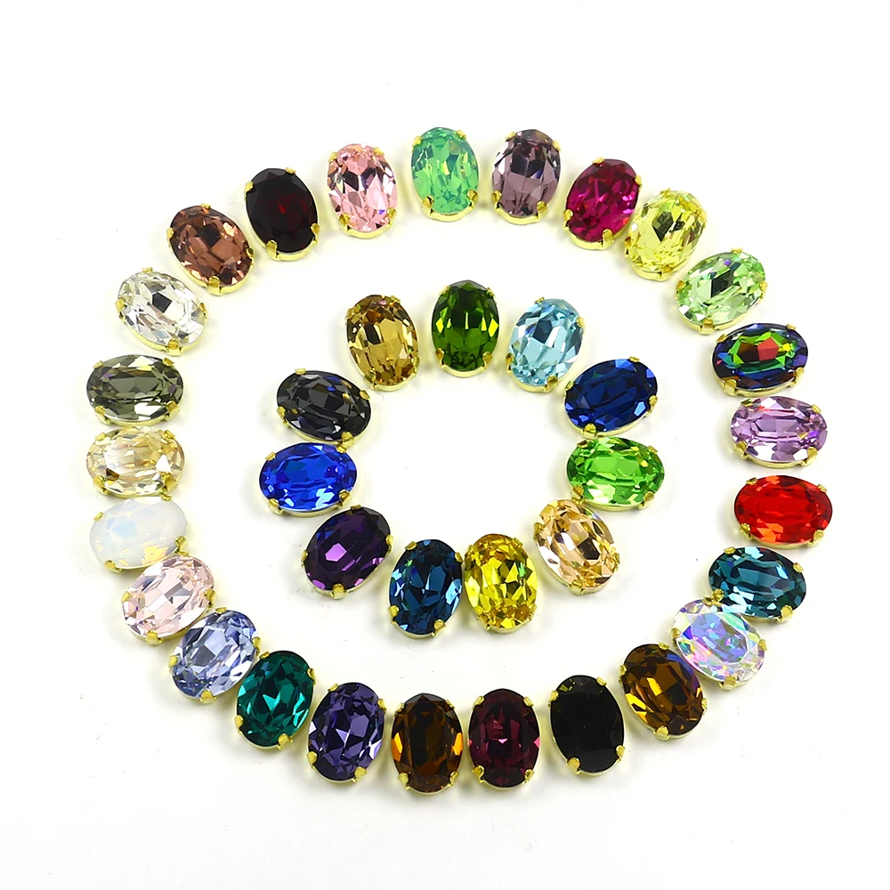 

13*18 мм заостренная задняя часть со стразами, необычный камень с золотым когтем, пришить бриллиант K9, стеклянные свободные бусины для одежды 3002