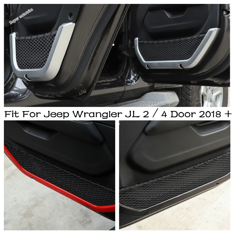 

Lapetus Inner Door Storage Box Net Strips Cover Trim ABS Interior Accessories Fit For Jeep Wrangler JL 2 / 4 Door 2018 - 2020