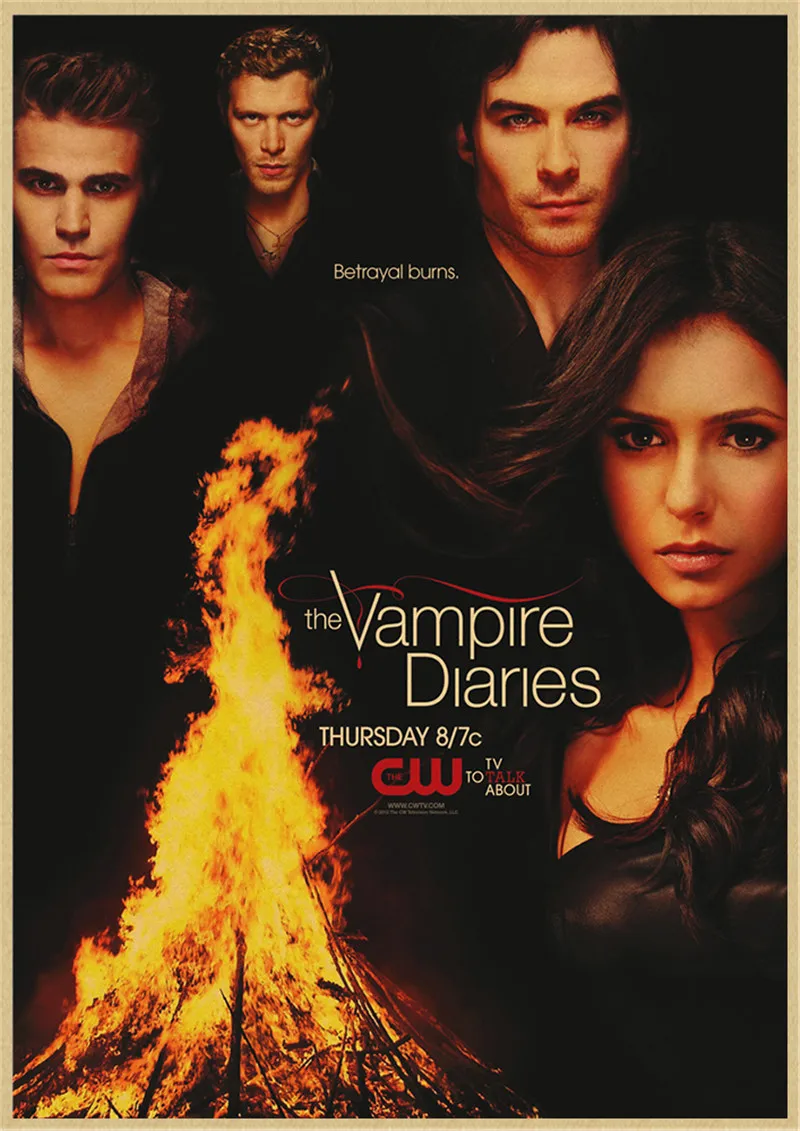 The Vampire Diaries Matte Kraft Paper Vintage Poster Movie Retro Posters Home Decor