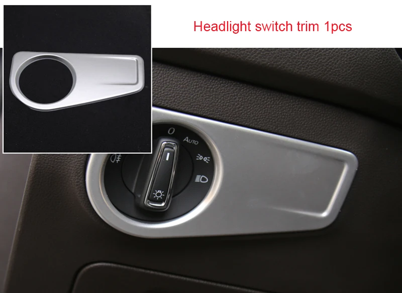 

For Volkswagen Tiguan 2017-2019 ABS chrome Headlight switch trim 1pc