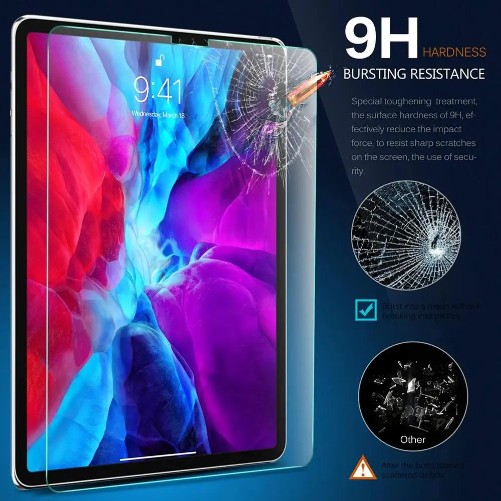 10pcs/LOT Tempered Glass For Apple iPad Pro 2020 12.9 10.2 9.7 11 inch Screen Protector for ipad mini air tablet Protective film