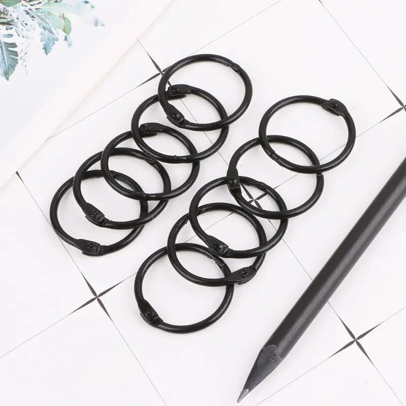 10pcs Metal Loose Leaf Binder Ring Book Hoops DIY Albums School Office Supplies Craft