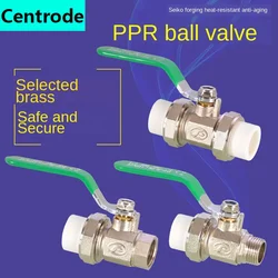 PPR Live Copper Ball Valve Double Head Inner and Outer Wire Valve Switch Main Valve Pipe Fittings