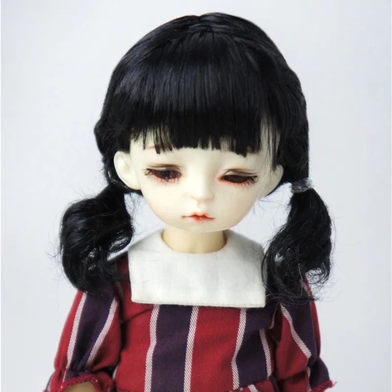 1/6 Yosd Pop Pruiken Jd571 6-7Inch 16-18Cm Smart Tweeling Krullend Vlechten Korte Anna Synthetische Mohair Bjd Pruik