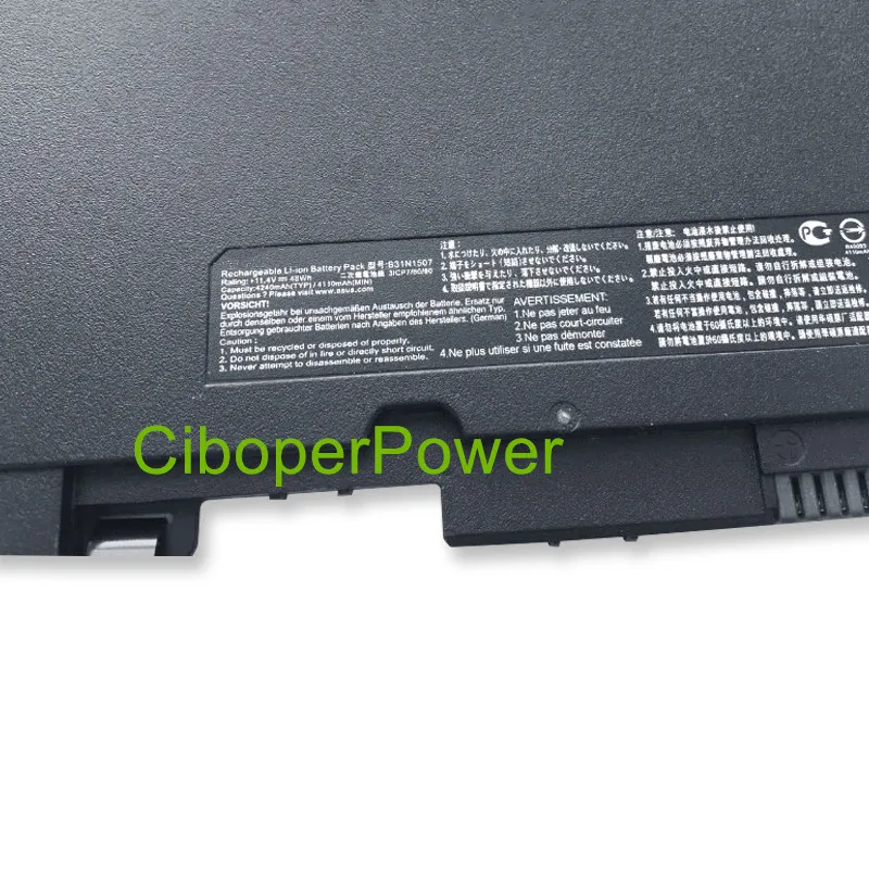 B31N1507 Laptop Battery For B8430UA U403UA P5430UA BU403UA PU403UA PU403UA-1A PU403UF-1A Series 11.4V 48WH