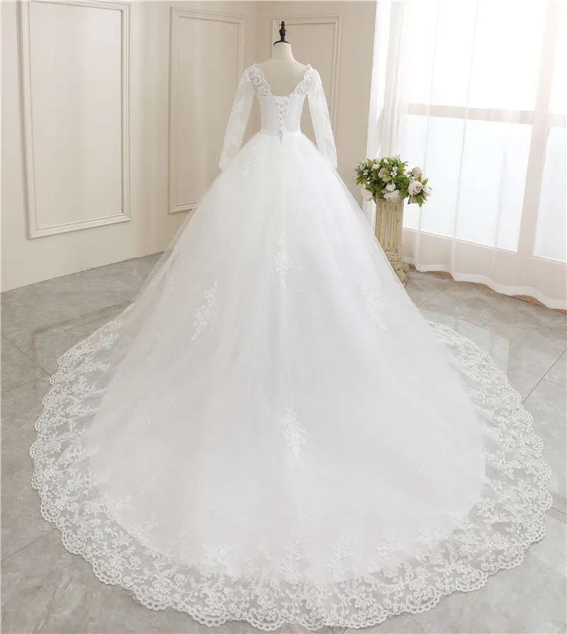 Vestidos De novia gran oferta elegante princesa ajustar encaje manga tres cuartos Vestidos De novia Vestidos De novia De talla grande personalizado