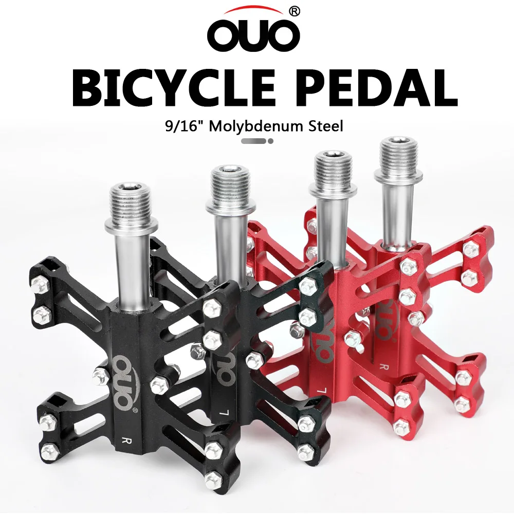 OUO Bicycle Pedals Ultralight Mtb Automatic Pedals Aluminum Road Bike Cleats Anti-slip Cycl Bicycl Accessori Bike Footrest Light