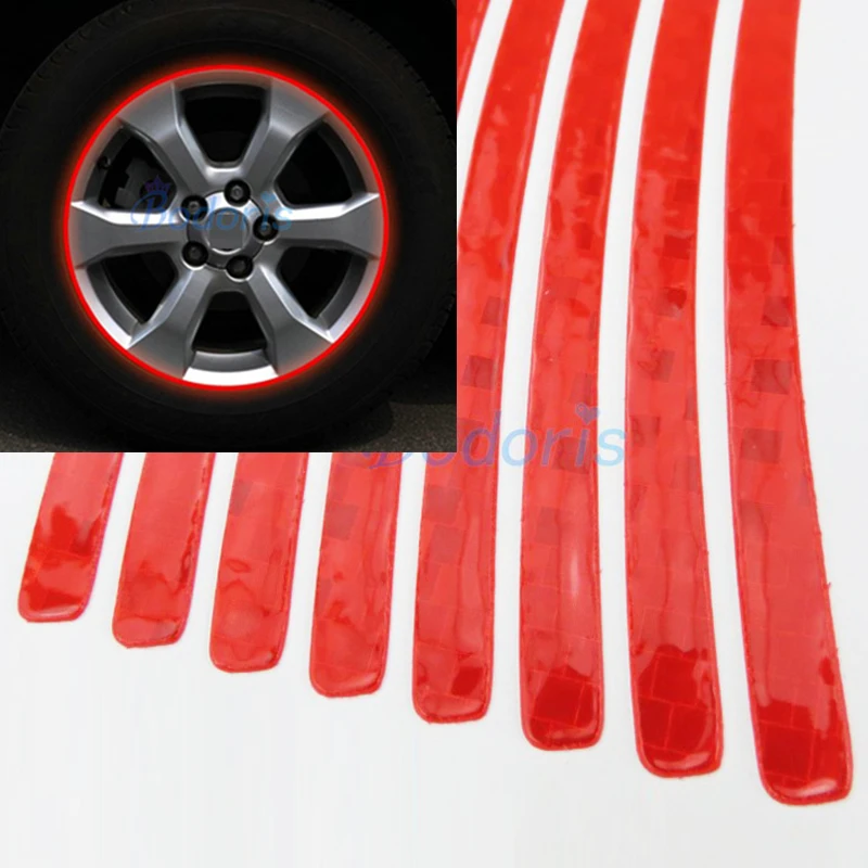 Waterproof Crystal Reflective Stikcer Car Tape Wheel Rim Strip for Nissan Juke Jeep Renegade Peugeot Toyota Styling Accessories