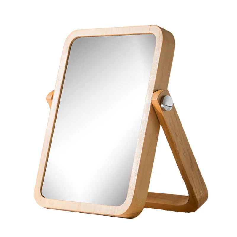 

Desktop Wooden Single-Sided Makeup Mirror Wooden Makeup Mirror Wooden HD Desktop Desktop Makeup Mirror Shaving Mirror Universal