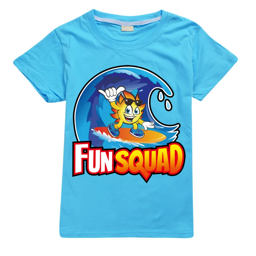 Summer Kids Fun Squad game T-shirt Boys Cotton Short Sleeve Casual Tees Children Clothes Cartoon Print Girls Tshirt O-neck Tops