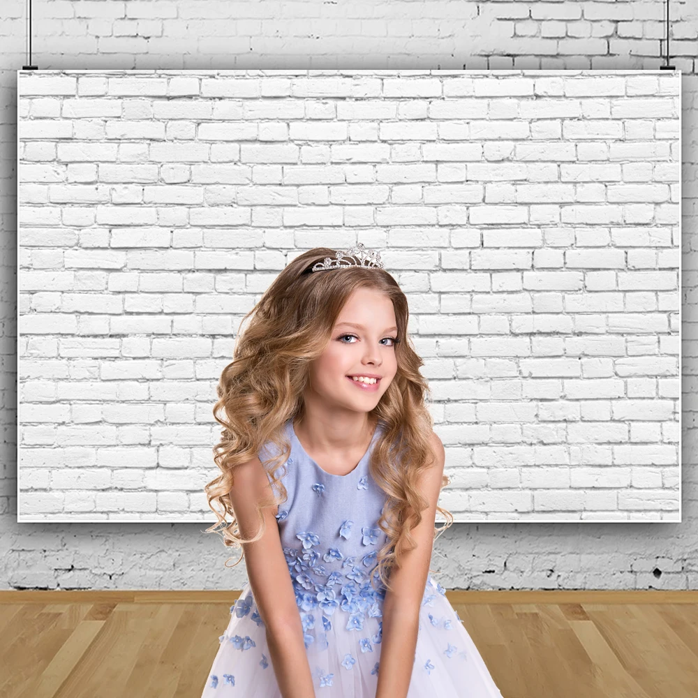 Vintage Graffiti White Brick Wall Backdrop for Photography Wedding Baby Birthday Party Art Portrait Photocall Background Props