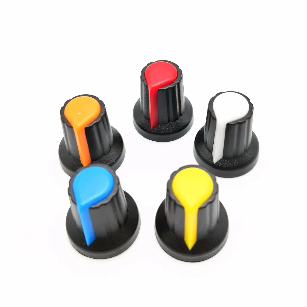 20pcs WH148 potentiometer knob cap(copper core) 15X17mm 6mm Shaft Hole AG2 Yellow Orange Blue White Red 5color