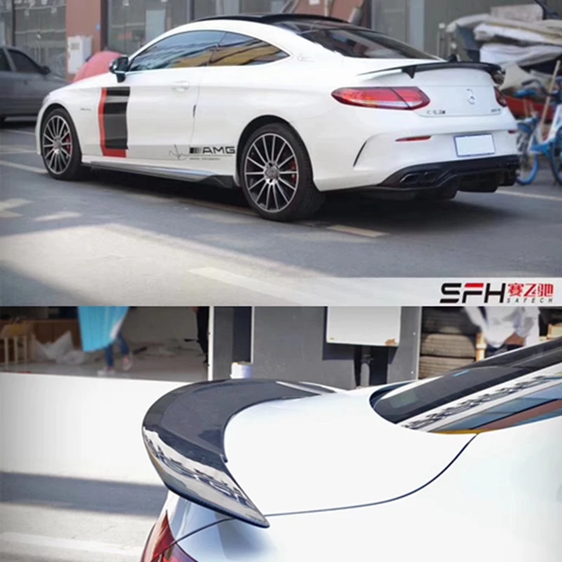 

For Mercedes W205 coupe C63 Spoiler RT Style Sedan C Class C200 W205 Carbon Fiber Rear Spoiler Trunk Wing styling 2015-2018