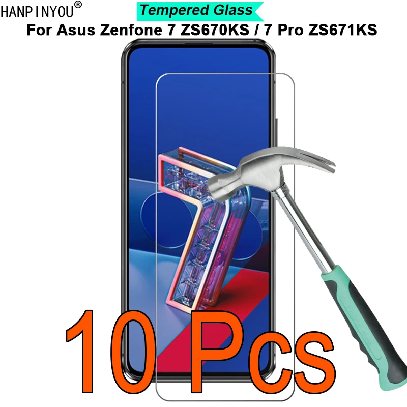 10 Pcs/Lot For Asus Zenfone 7 ZS670KS / 7 Pro ZS671KS 9H Hardness 2.5D Toughened Tempered Glass Film Screen Protector Guard